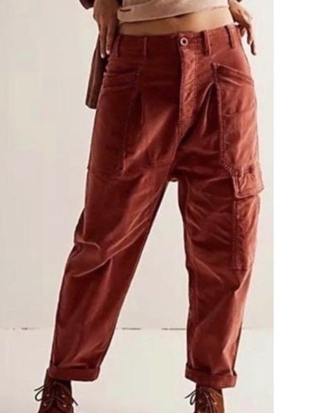 Free People Rust Red barrel - Drawstring Waist